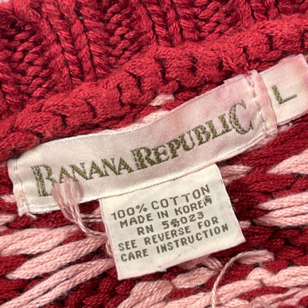 Vintage‎ 90’s Sweater Banana Republic Large Cotton Flower Print Grunge * Damage - Picture 6 of 14